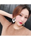 Duże akrylowe kolczyki zwisają dla kobiet białe kolczyki geometryczne typu Statement 2020 biżuteria proste koreański styl Bijoux