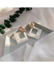 Duże akrylowe kolczyki zwisają dla kobiet białe kolczyki geometryczne typu Statement 2020 biżuteria proste koreański styl Bijoux
