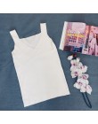 GOPLUS 2020 Sexy V Neck Crop Top z dzianiny koszula damska Plus rozmiar bez rękawów bielizna casualwear dla kobiet odzież dla ko