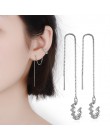 1 sztuk 925 sterling srebrny frędzel Ear cuff kobieta długa linia klips do ucha projekt cyrkon klipsy dla kobiet nowa koreańska 