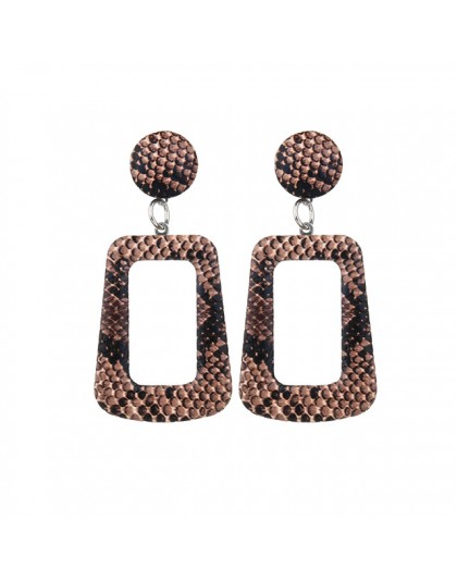 MESTILO nowe Oversize geometryczne kolczyki dla kobiet Punk Vintage duże kreatywne kolczyki skóra węża Party biżuteria Oorbellen