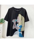 2020 letnia moda t koszula kobiety harajuku streetwear cartoon anioł drukuj 100% bawełniana koszulka o-neck luźna koszulka topy 