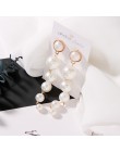 Modny elegancki imitacja pereł długie zwisające kolczyki dangle dla kobiet biżuteria perły String komunikat spadek kolczyki wese