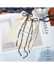FYUAN długi Tassel kryształowy spadek kolczyki dla kobiet Bijoux Oversize Bowknot Rhinestone Dangle kolczyki kreatywne kolczyki 