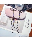 FYUAN długi Tassel kryształowy spadek kolczyki dla kobiet Bijoux Oversize Bowknot Rhinestone Dangle kolczyki kreatywne kolczyki 