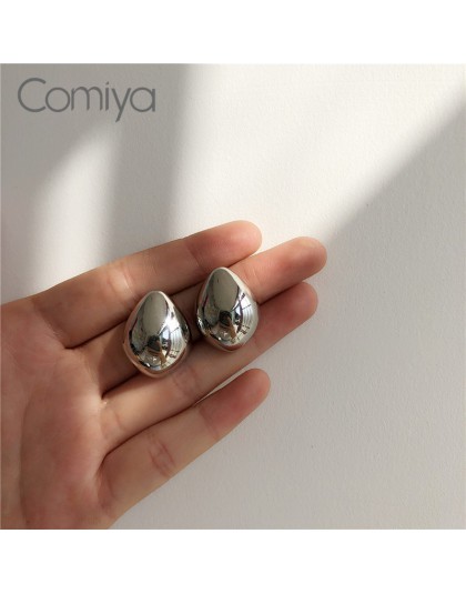 Comiya Gotic kolczyki dla kobiet biżuteria w stylu Vintage srebrny kolor stopu cynku geometryczny kształt moda punk Big Stud kol