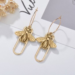 Indywidualność złoto i srebro owad spadek kolczyki dla kobiet specjalna moda Design biżuteria klasyczne dekoracje kolczyki złoto