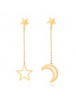 Kolczyki ze stali nierdzewnej moda urok Goldne kolor srebrny serce gwiazda księżyc kolczyki damskie ze stali nierdzewnej modna b