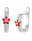 Boże narodzenie 925 Sterling Silver emalia Clover biedronka Bee stadniny kolczyki dla kobiet dziewczyn dzieci dzieci biżuteria B