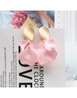 2019 Korea Hot moda biżuteria farba akrylowa romantyczne liście płatki róży dynda kolczyki złote kolczyki miedziane dla kobiet p
