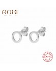 ROXI moda proste geometryczne małe koliste kolczyki dla kobiet minimalistyczny biżuteria koreański oryginalna 925 Sterling Silve