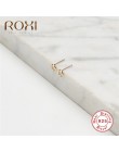 ROXI moda proste geometryczne małe koliste kolczyki dla kobiet minimalistyczny biżuteria koreański oryginalna 925 Sterling Silve