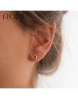 ROXI moda proste geometryczne małe koliste kolczyki dla kobiet minimalistyczny biżuteria koreański oryginalna 925 Sterling Silve