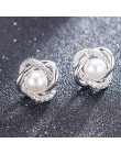 2020 moda Plated Crystal Star Pearl Ear Stud kolczyki dla kobiet biżuteria ślubna akcesoria dla nowożeńców Boucle D'oreille Femm