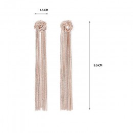 Carvejewl długie kolczyki frędzle metalowe romantyczne wiszące kolczyki ślubne biżuteria dla nowożeńców hurtownia Bijoux moda eu