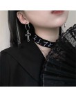 Nowy Punk Rock Egirl dziewczyny kolor srebrny krzyż z dziurką kolczyki w kształcie obręczy s Harajuku Vintage metalowe geometryc