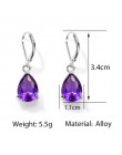 GUVIVI Fashion Designs CZ cyrkon spadek kolczyki dla kobiet niebieski czerwony Purpel kropla wody Dangles Pendientes kolczyki bi