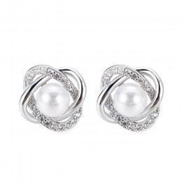 2020 moda Plated Crystal Star Pearl Ear Stud kolczyki dla kobiet biżuteria ślubna akcesoria dla nowożeńców Boucle D'oreille Femm