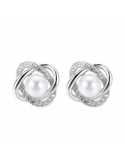 2020 moda Plated Crystal Star Pearl Ear Stud kolczyki dla kobiet biżuteria ślubna akcesoria dla nowożeńców Boucle D'oreille Femm