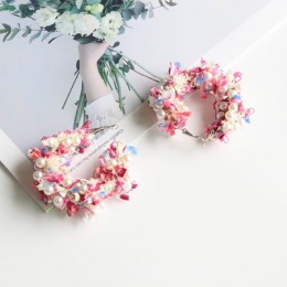 MENGJIQIAO 2018 koreański nowy koronka wieniec duże okrągłe kolczyki dla kobiet Handmade imitacja perły komunikat dynda Oorbelle