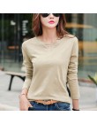 100% bawełna T koszula kobiety z długim rękawem Tshirt kobiet 2020 wiosna jesień bluzki damskie koszulkę Femme Plus rozmiar 3XL 