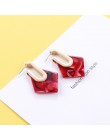 AENSOA Korea 2019 czerwone kolczyki w wielu stylach dla kobiet prosta moda żywica akrylowa metalowe geometryczne kolczyki pendie