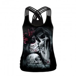 [Jesteś moim sekretem] 2019 Summer Skull Girl Digital Print podkoszulki damskie fantastyczny gotycki styl koszulka na ramiączce 