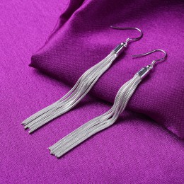 2020 nowych moda Joker Tassel kolczyki przesadzić wąż łańcuch ucha spadek srebrna płyta sterling 925 długie kolczyki dla kobiet