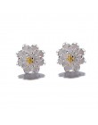 Boutique Lady Shining Flower Fashion 925 Sterling Silver Stud kolczyk chrząstka Piercing kolczyki biżuteria boho prezent dla kob