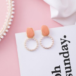 2019 nowe słodkie cukierki geometryczne imitacja perły akrylowe w kształcie serca okrągłe spadek kolczyki dla kobiet dziewczyna 