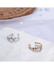 Yobest 1 sztuk w stylu Vintage korona kwiat liść Ear Cuff nie przebite klipsy dla kobiet Trendy Punk małe rzeźbione wydrążone kr