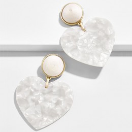 2019 unikalna konstrukcja biała miłość kształt serca dynda kolczyk dla kobiet urok biżuteria ślubna Party akrylowe Za komunikat 