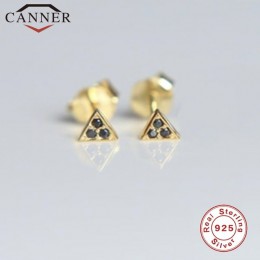 Minimalistyczny złoty kolor srebrny geometryczny trójkąt/okrągły/Star stadniny kolczyki 925 srebro kolczyki dla kobiet moda biżu
