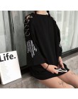 Damskie wiosenne lato w koreańskim stylu szykowny moda retro pierścień drukowanie luźne t-shirty studenci kobiece ubrania w styl