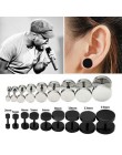 1 para mężczyzna brzana Punk Gothic 3-14mm ze stali nierdzewnej Ear Studs sztuczne ucho wtyczka nosze Cheater kolczyk Piercing b