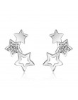 925 Sterling Silver Hollow Star cyrkon stadniny kolczyki prosta biżuteria dla kobiet boucle d'oreille S-E151