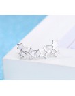 925 Sterling Silver Hollow Star cyrkon stadniny kolczyki prosta biżuteria dla kobiet boucle d'oreille S-E151