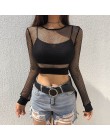 Rapwriter Sexy czarny Hollow Out Mesh T-shirt kobiet obcisły crop top 2018 nowych moda lato podstawowe topy dla kobiet koszula k