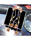 FYUAN Vintage opadające kolczyki z długimi frędzlami dla kobiet 2019 Bijoux Square Champagne Crystal Dangle kolczyki Party biżut