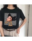 Nowe kolczyki dziewczęce T-shirt z nadrukiem damskie Harajuku moda T-shirt grafika kreskówka T-shirt koreański styl topy kobiety