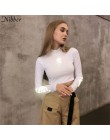 Nibber 2019 moda odblaskowe bawełniane z nadrukiem topy damskie t-shirty gorąca sprzedaż podstawowy czarny biały rozciągliwe dop