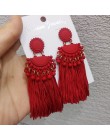 HUANZHI czeski Metal farba w sprayu duże opadające kolczyki z długimi frędzlami dla kobiet Lady kobieta Fringe Handmade Brincos 