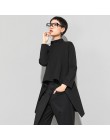 XITAO Vintage czarny golf T koszula kobiety Plus rozmiar Kawaii Casual z długim rękawem nieregularne koszule koreańskie ubrania 