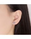 Rose Flower Earing Flower srebrny 925 biały purpurowy kryształ górski kryształ śliczne kolczyki dla kobiet zestaw kolczyków biżu