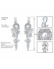 Mecresh europejskie liście długie kolczyki wiszące dla kobiet srebrny kolor kryształu wiszące kolczyki biżuteria zaręczynowa ślu