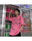 Harajuku t-shirty damskie Streetwear T Shirt luźna krótka rękaw Unisex Tees odzież dla par Grunge topy Tumblr