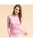 SuyaDream kobiety jedwabne koszule z golfem długi rękaw jednolity pulower Slim Fit długa koszula 2020 wiosenny top XXXL