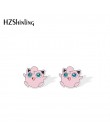 2019 nowy Pokeball akrylowy kolczyk Pikachu kolczyki z żywicy Charmander Stud Ear prezenty dzieci kolor srebrny kolczyk epoksydo