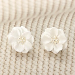 Exknl kolczyki kwiatowe dla kobiet białe czeskie kolczyki Boho Drop kolczyki etniczne kolczyki wiszące biżuteria