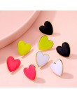 2019 Street Style czarny biały różowy żółty serce stadniny kolczyki dla kobiet śliczny piękny miłość serce oświadczenie kolczyk 